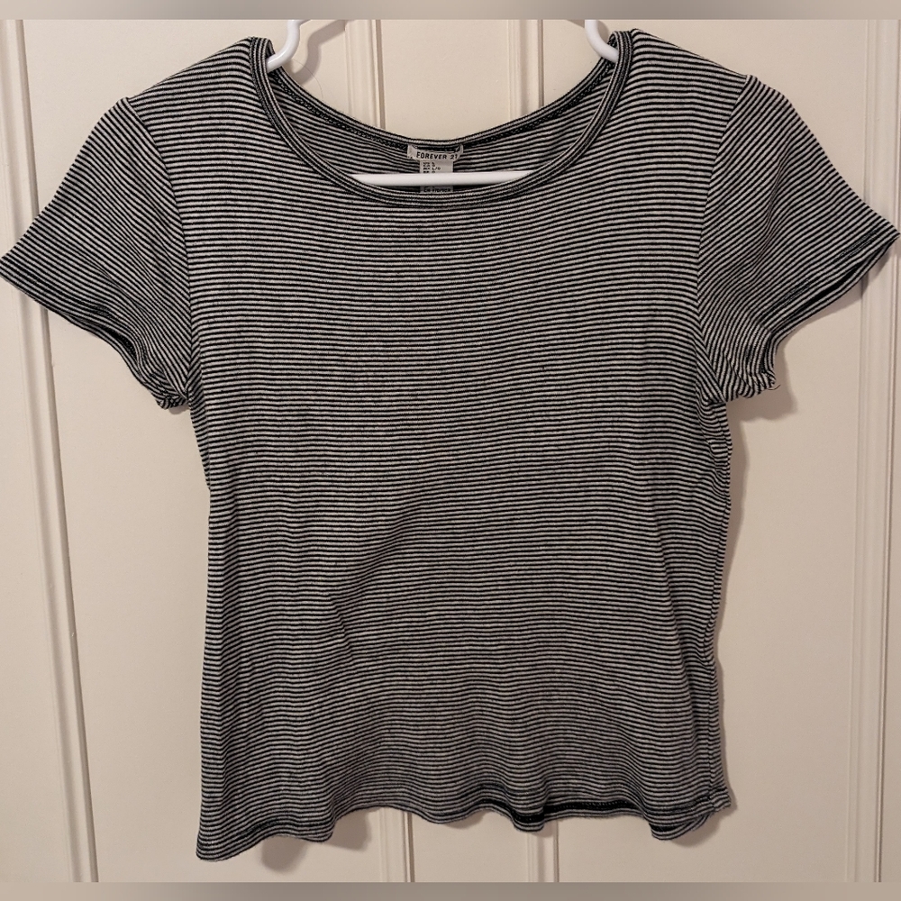 Forever 21 Striped Baby Tee